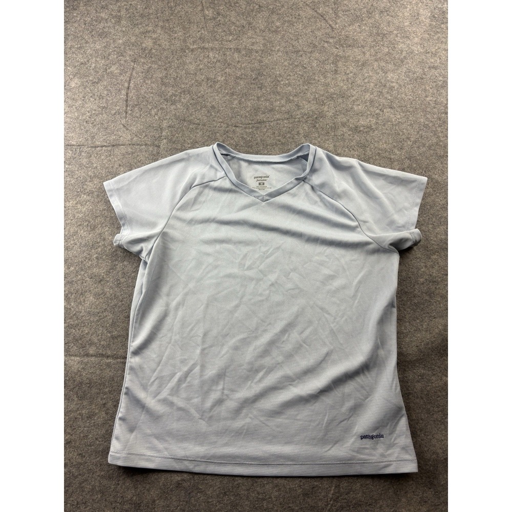 Patagonia Women's‎ M Capilene V-Neck Short Sleeve T-Shirt Hiking Outdoors Gorp
